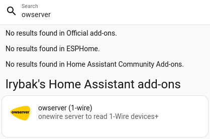 Installation of owserver add-on